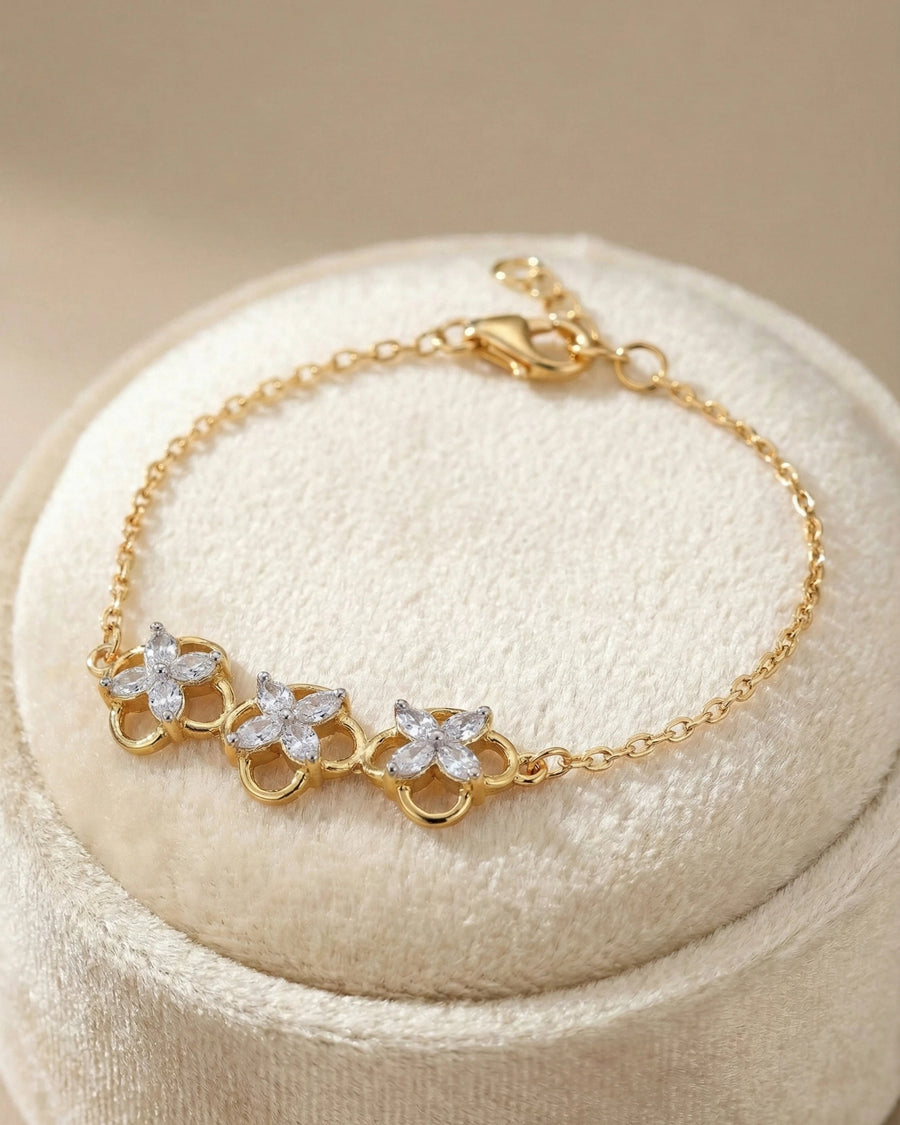 Golden Meadow Quatrefoil Bracelet – 925 Sterling Silver