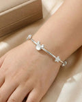 Silvonar 925 Sterling Silver Kids' Bangle – [Magic Mouse & Stars Adjustable Design]