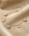 Celestial Star & Blossom Charm Bracelet – 925 Sterling Silver
