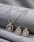 Silvonar 925 Sterling Silver Jewelry Set – [Infinity Octagon & X-Bail Crystal Design]