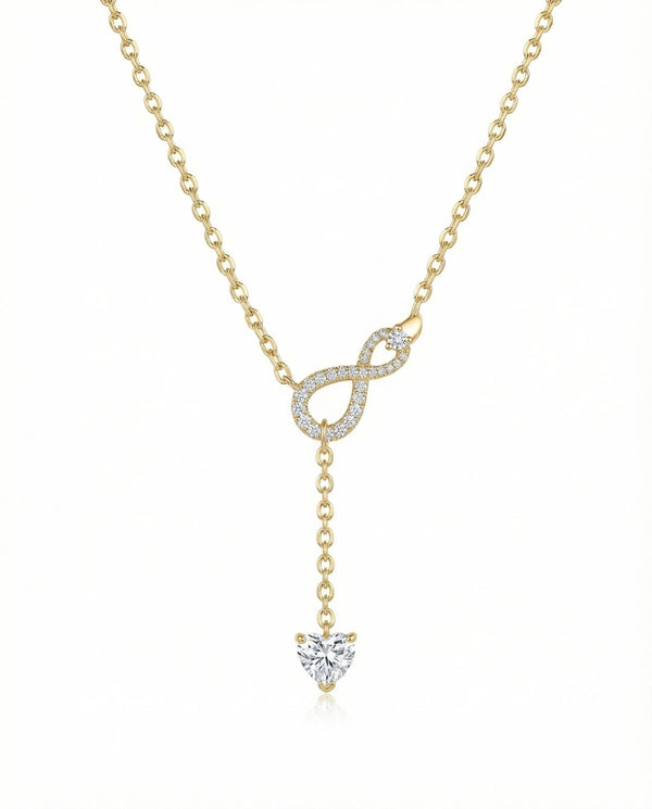 Eternal Infinity Heart Drop Necklace – 925 Sterling Silver