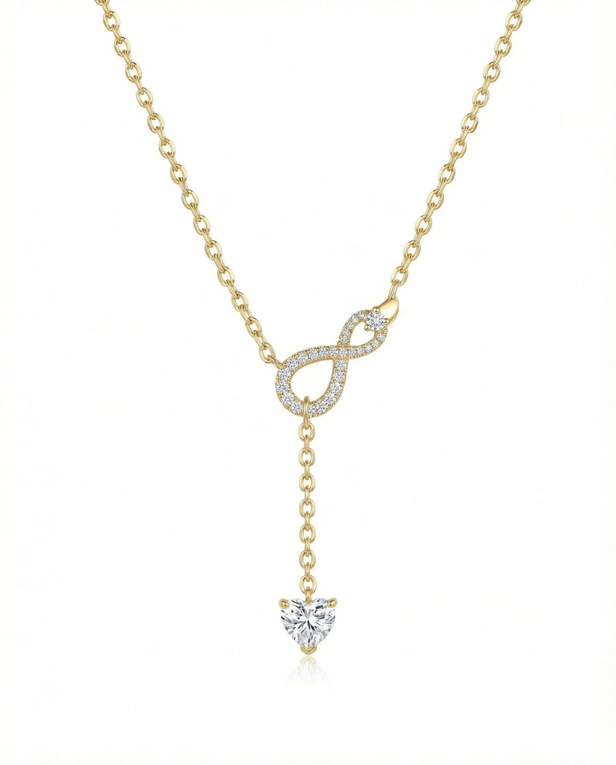 Eternal Infinity Heart Drop Necklace – 925 Sterling Silver