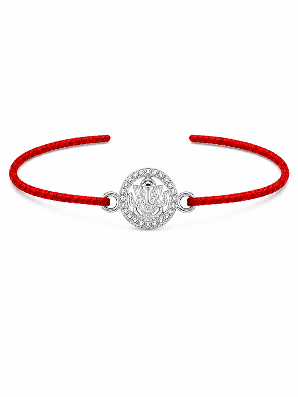 Silver Ganesha Rakhi for Brother
