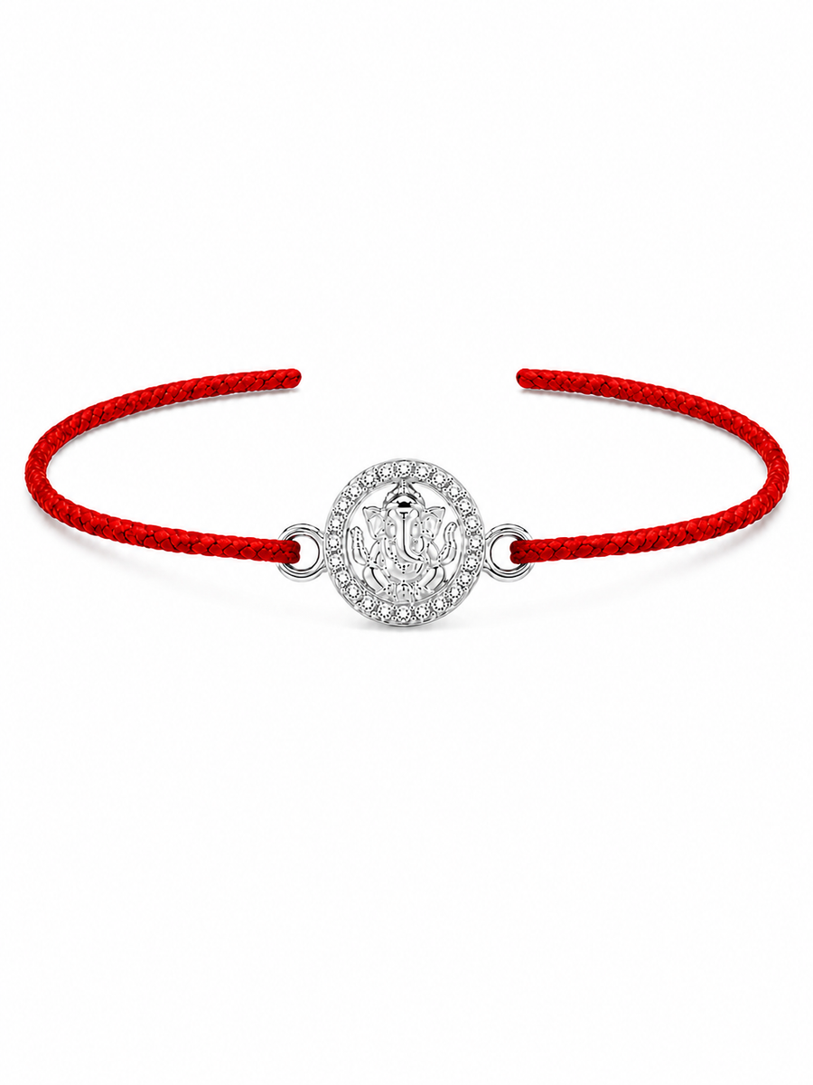 Silver Ganesha Rakhi for Brother