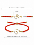 925 Sterling Silver Gold-Plated Om Charm Rakhi with red braided thread — alternate angle