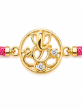 925 Sterling Silver Gold-Plated Ganesha Charm Rakhi — detail of the adjustable slider clasp