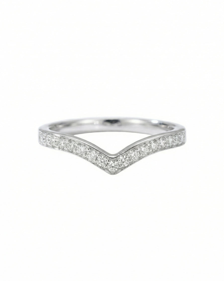 Glistening Wishbone V-Band – 925 Sterling Silver