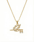 Divine Krishna Flute & Peacock Feather Necklace – 925 Sterling Silver Zircon Pendant