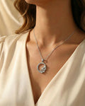 Silver Meadow Halo Circle Necklace – 925 Sterling Silver