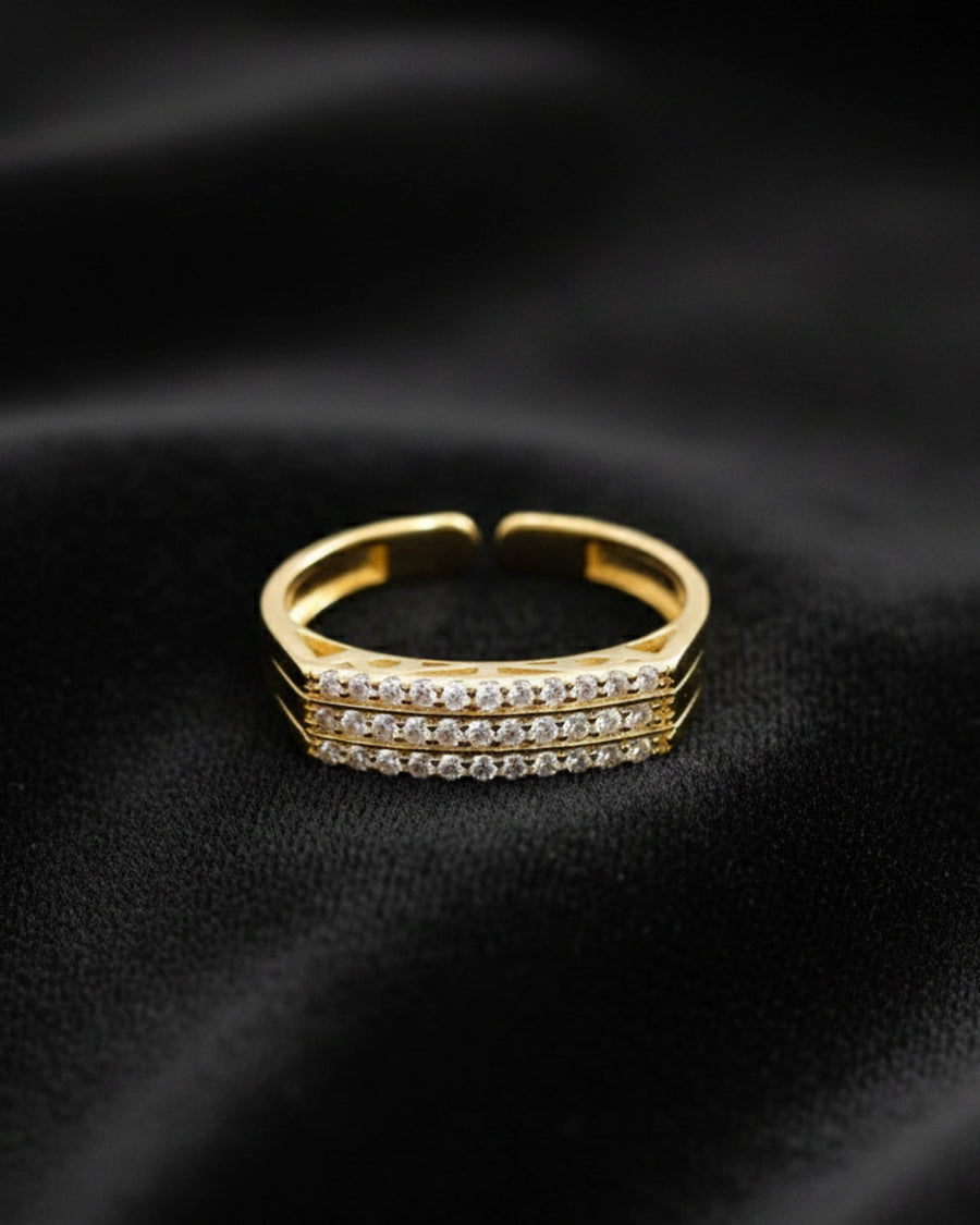 Triple-Row Pavé Grand Statement Band – 925 Sterling Silver