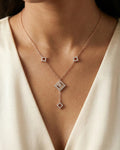 Imperial Geometric Diamond-Drop Necklace – 925 Sterling Silver