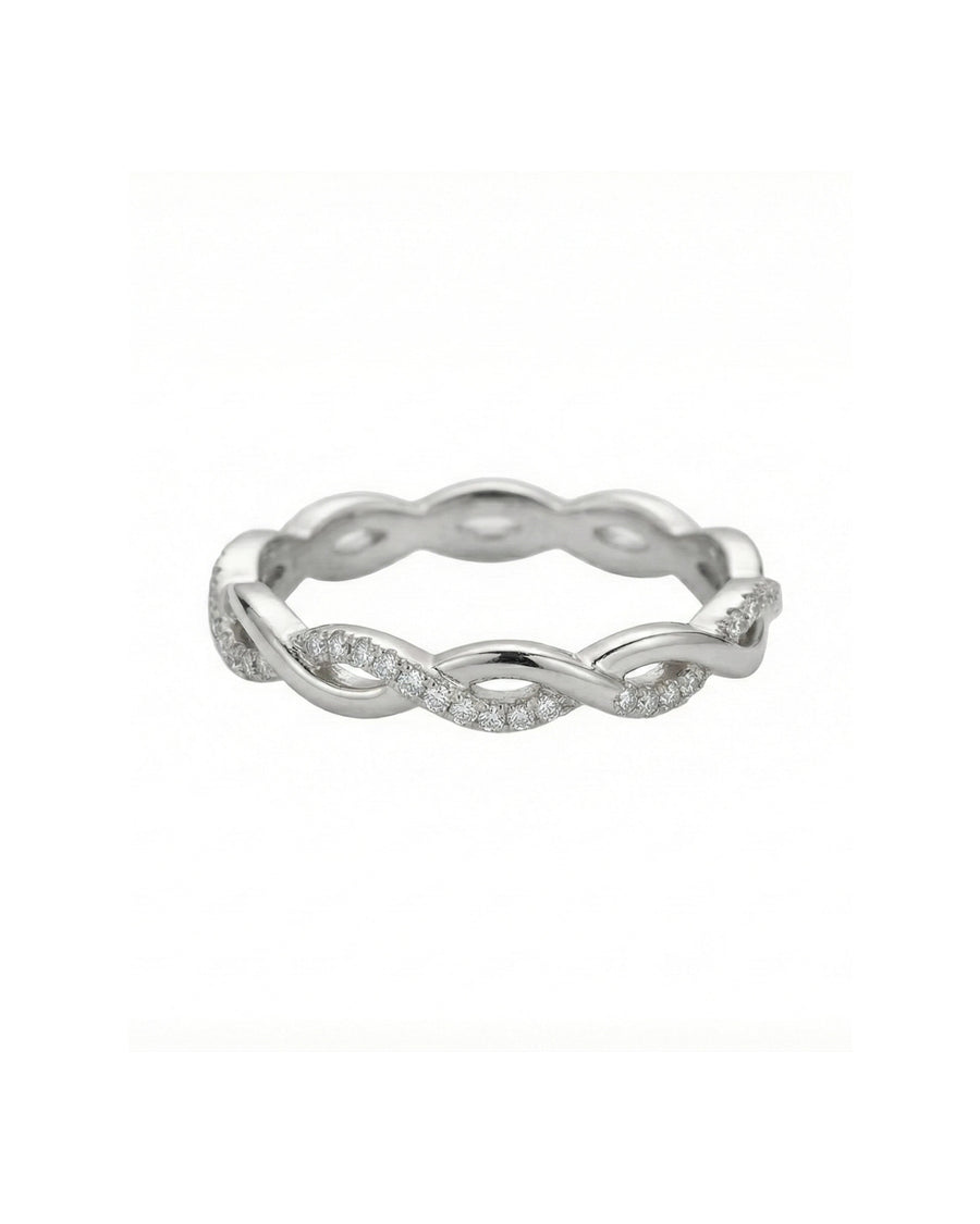 Infinity Weaver Pavé Band – 925 Sterling Silver