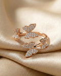 Whimsical Butterfly Meadow Wrap Ring – 925 Sterling Silver