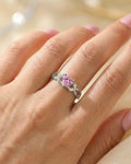 Radiant Heart Bloom Solitaire Ring – 925 Sterling Silver