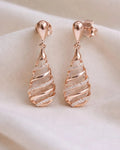 Celestial Swirl Drop Earrings – 925 Sterling Silver Cubic Zirconia Dangle Earrings for Women