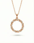 Entwined Halo Pavé Circle Necklace – 925 Sterling Silver