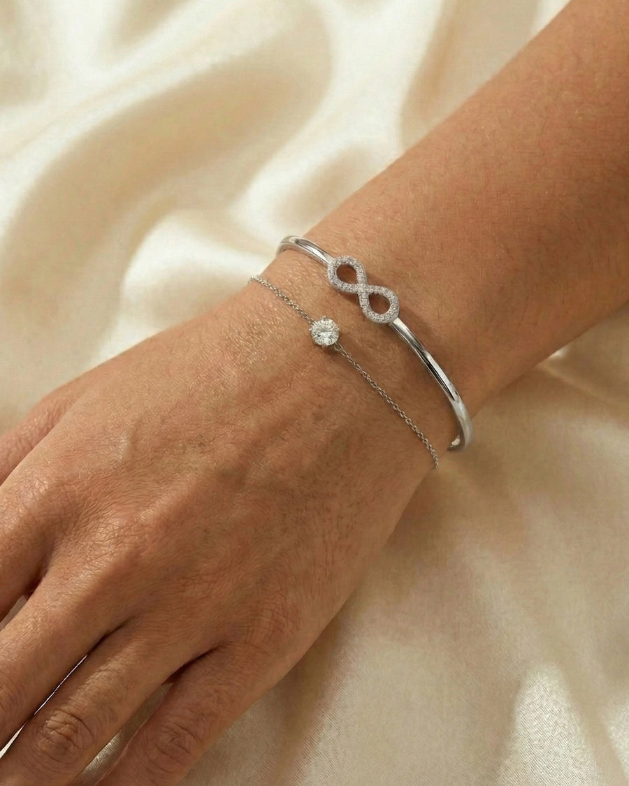 Eternal Infinity Duo-Chain Bangle – 925 Sterling Silver