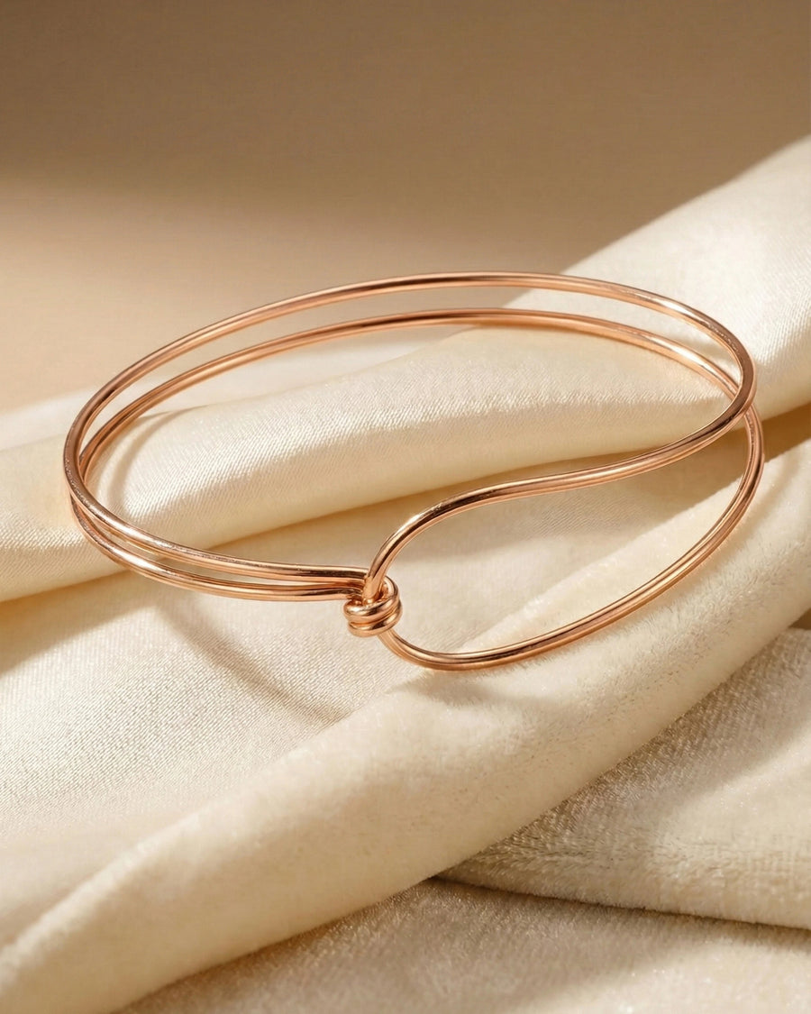 Infinity Knot Minimalist Bangle – 925 Sterling Silver
