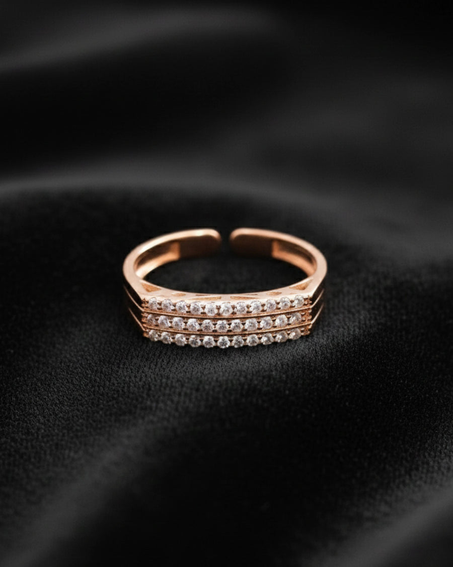 Triple-Row Pavé Grand Statement Band – 925 Sterling Silver