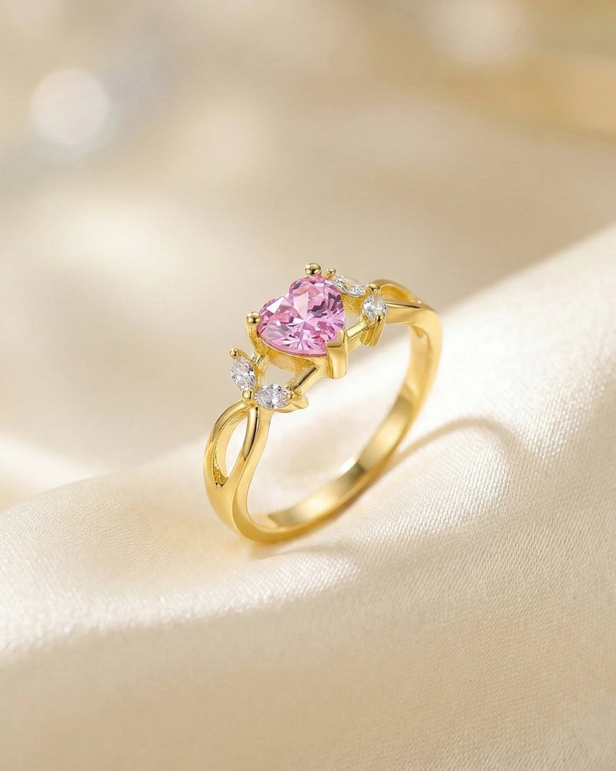 Radiant Heart Bloom Solitaire Ring – 925 Sterling Silver