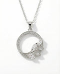 Silver Meadow Halo Circle Necklace – 925 Sterling Silver