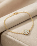 Celestial Halo Solitaire Bracelet – 925 Sterling Silver