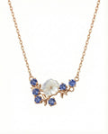 Blooming Pearl & Tanzanite Azure Necklace – 925 Sterling Silver