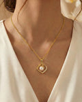 Radiant Teardrop Pearl & Bud Necklace – 925 Sterling Silver