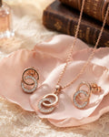 Silvonar 925 Sterling Silver Jewelry Set – [Interlocking Eternal Circles Design]
