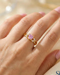 Radiant Heart Bloom Solitaire Ring – 925 Sterling Silver