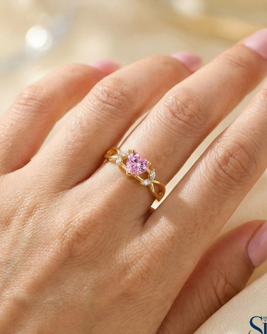 Radiant Heart Bloom Solitaire Ring – 925 Sterling Silver