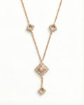 Imperial Geometric Diamond-Drop Necklace – 925 Sterling Silver