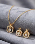 Silvonar 925 Sterling Silver Jewelry Set – [Infinity Octagon & X-Bail Crystal Design]