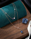 Azure Serenity Double-Layer Necklace – 925 Sterling Silver