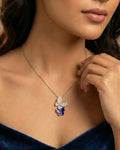 Midnight Butterfly Pavé Drop Necklace – 925 Sterling Silver