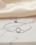Ethereal Halo Curb Chain Bracelet – 925 Sterling Silver