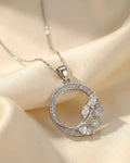 Silver Meadow Halo Circle Necklace – 925 Sterling Silver