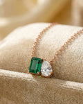 Emerald & Pear Brilliance Pendant – 925 Sterling Silver