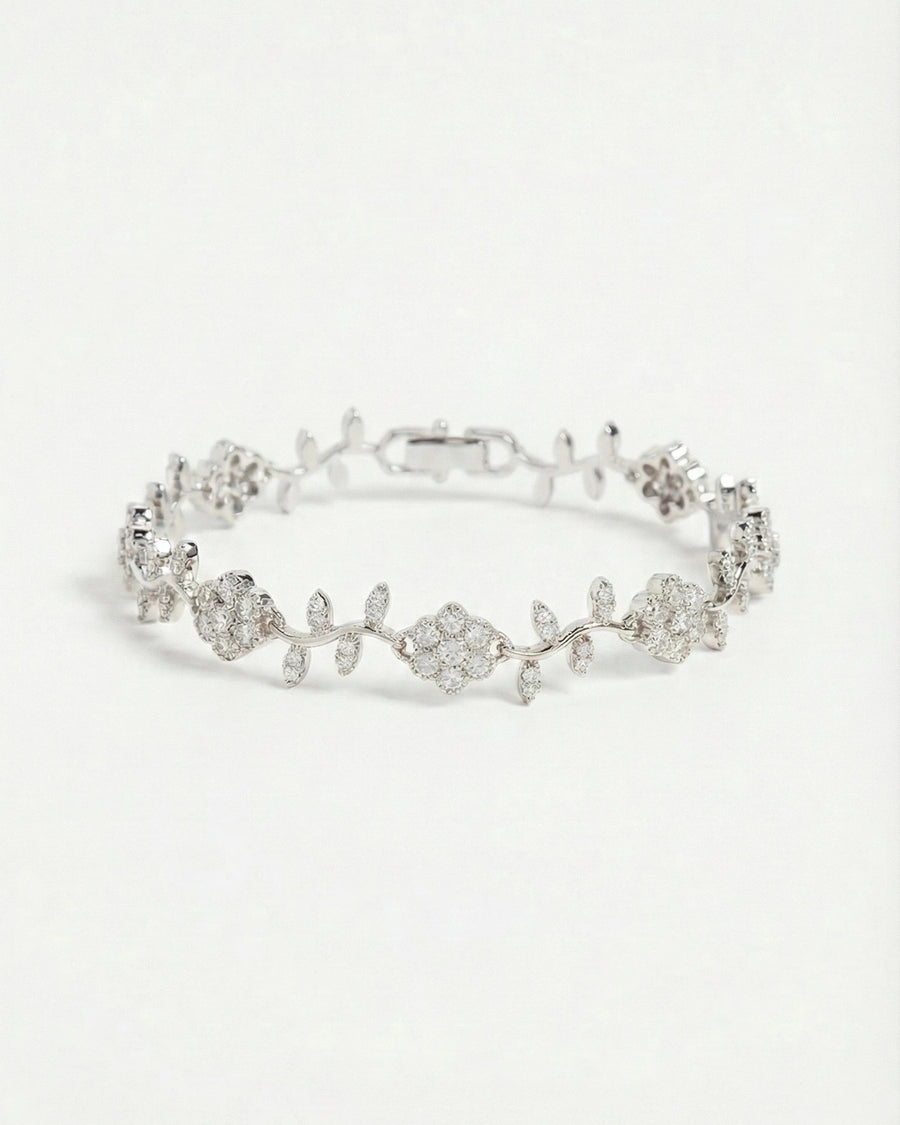 Golden Blossom Vine Bracelet – 925 Sterling Silver