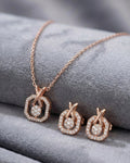 Silvonar 925 Sterling Silver Jewelry Set – [Infinity Octagon & X-Bail Crystal Design]