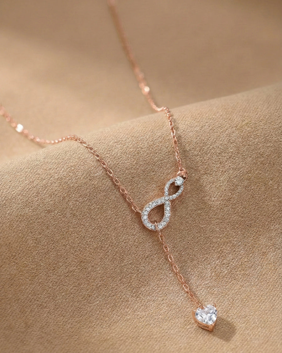 Eternal Infinity Heart Drop Necklace – 925 Sterling Silver