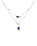 Azure Serenity Double-Layer Necklace – 925 Sterling Silver