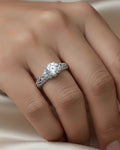 Ethereal Lace Pavé Solitaire Ring – 925 Sterling Silver