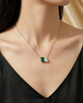 Emerald & Pear Brilliance Pendant – 925 Sterling Silver