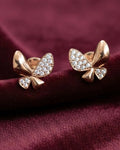 Whimsical Butterfly Pavé Stud Earrings – 925 Sterling Silver