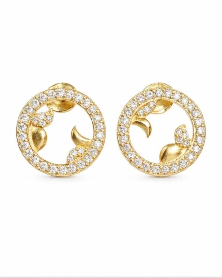 Botanical Halo Stud Earrings – 925 Sterling Silver