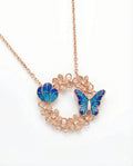 Enchanted Butterfly Garden Wreath Necklace – 925 Sterling Silver