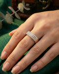 Triple-Row Pavé Grand Statement Band – 925 Sterling Silver