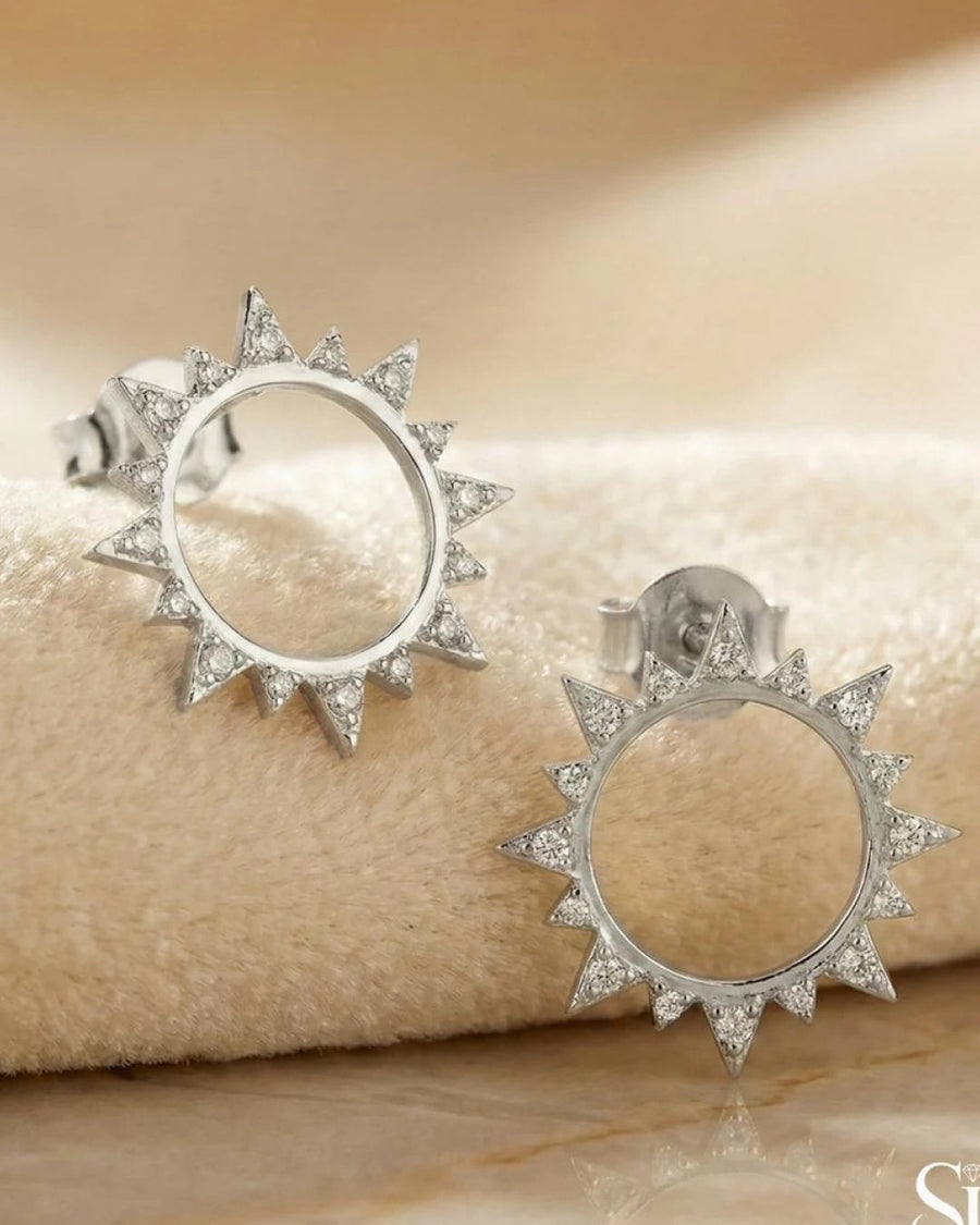 Radiant Solstice Stud Earrings – 925 Sterling Silver
