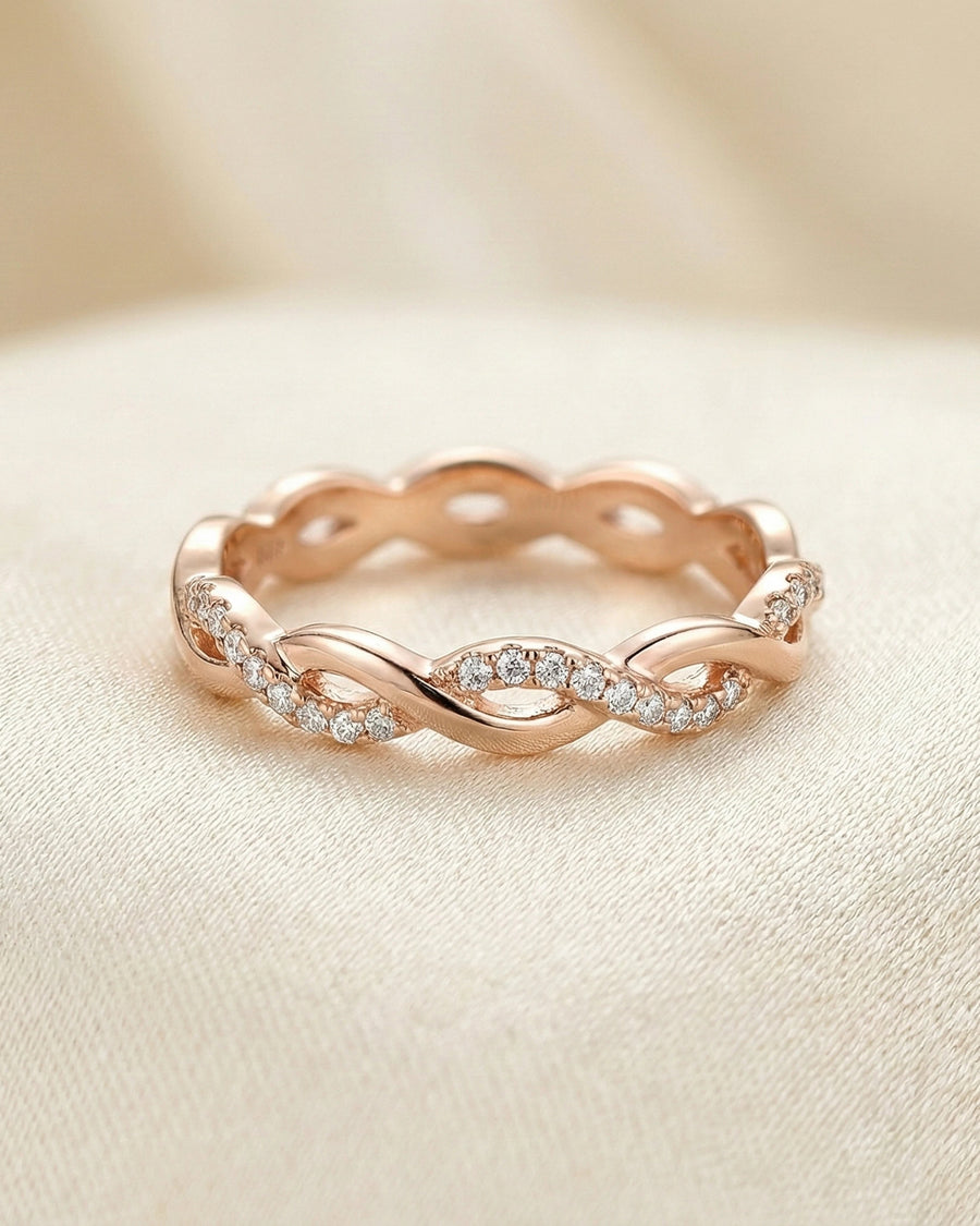 Infinity Weaver Pavé Band – 925 Sterling Silver